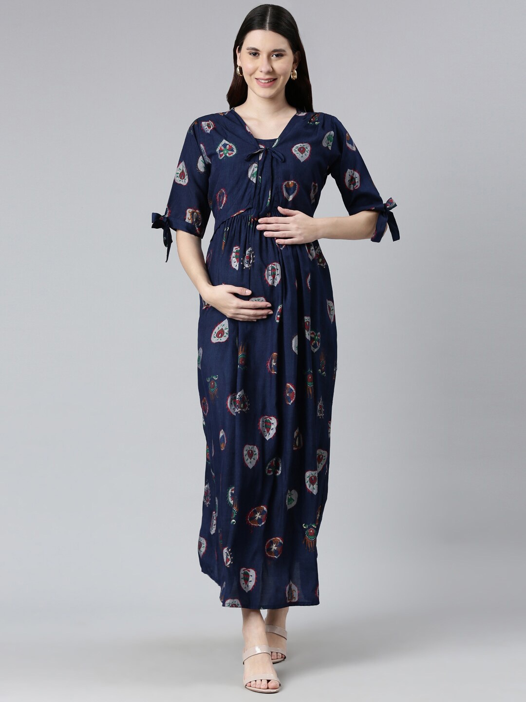 

GOLDSTROMS Navy Blue Printed Maxi Nightdress