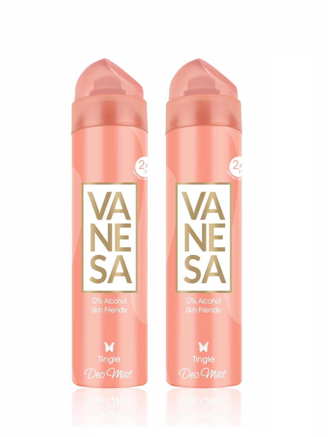 

Vanesa Women Set of 2 Tingle Deodorant Mist - 150ml each, Peach