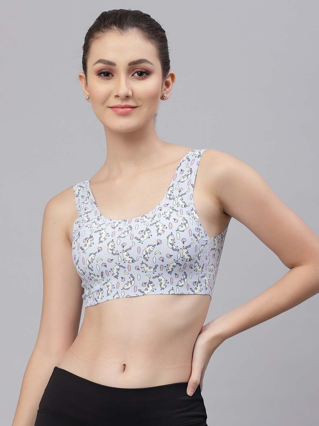 

Friskers Grey Abstract Bra Lightly Padded