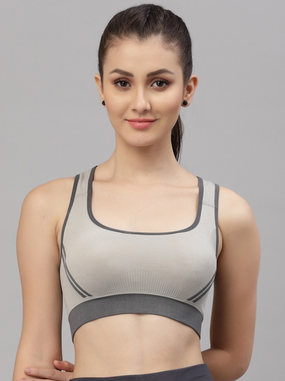 

Friskers Grey & Blue Bra Lightly Padded