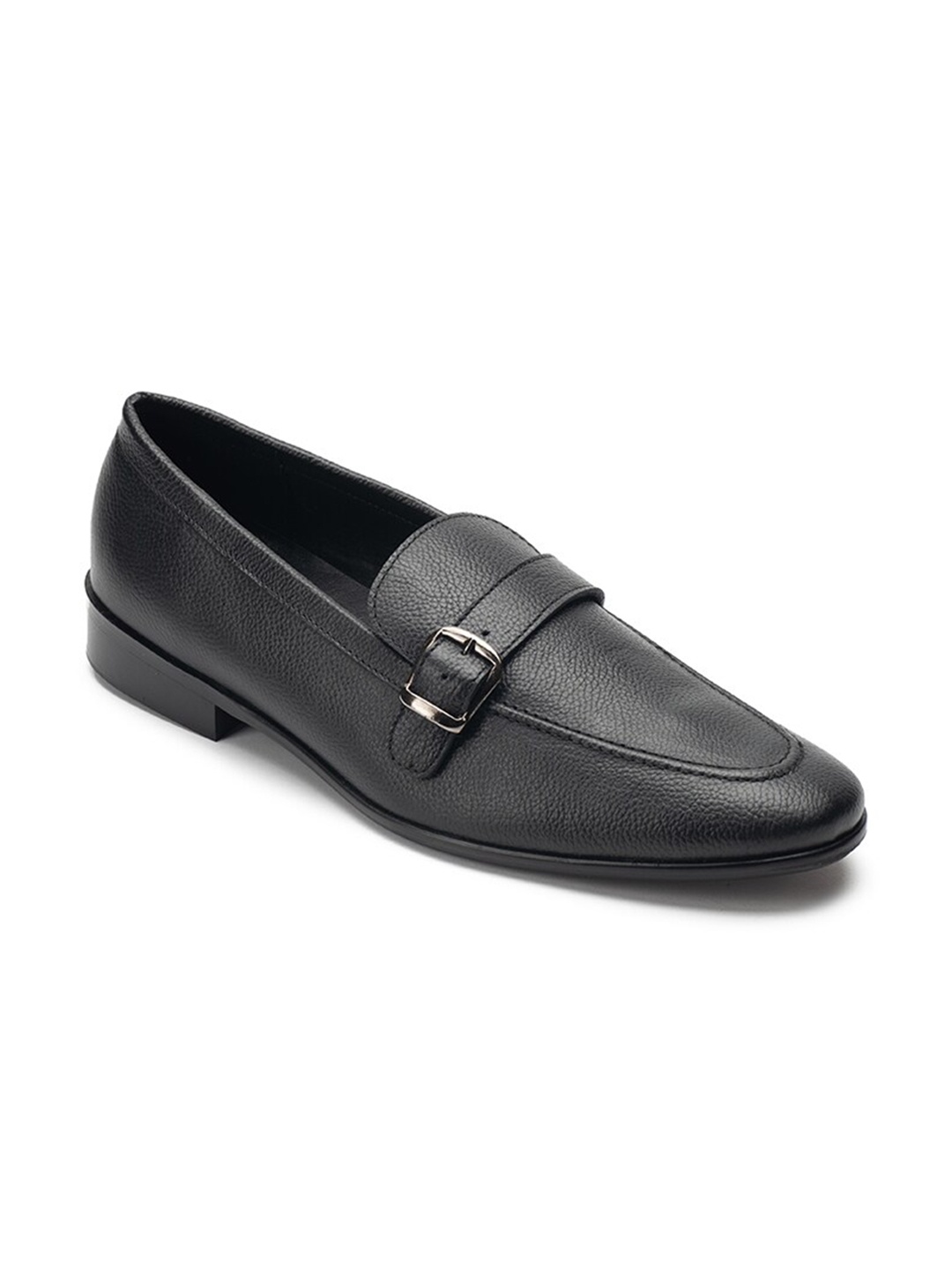 

Heel & Buckle London Men Black Textured Leather Formal Loafers