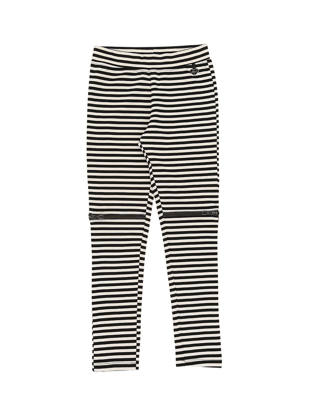 

Actuel Girls Black & White Striped Pure Cotton Jegging