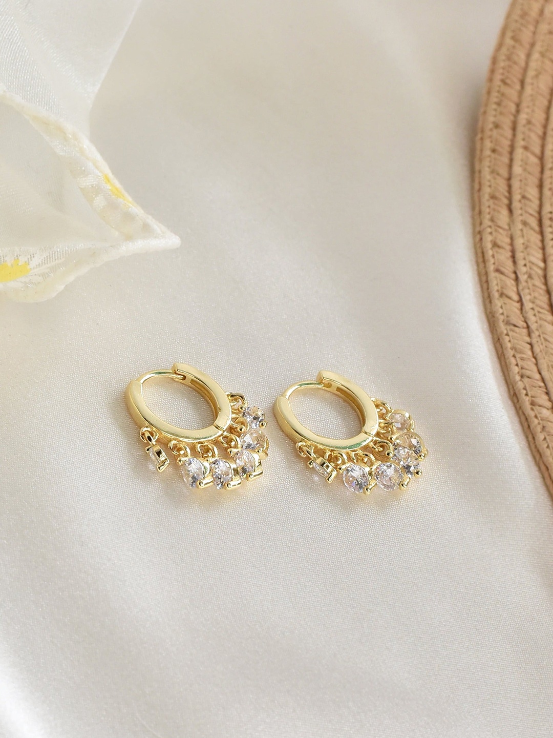 

Klissaa Gold-Toned Contemporary Hoop Earrings