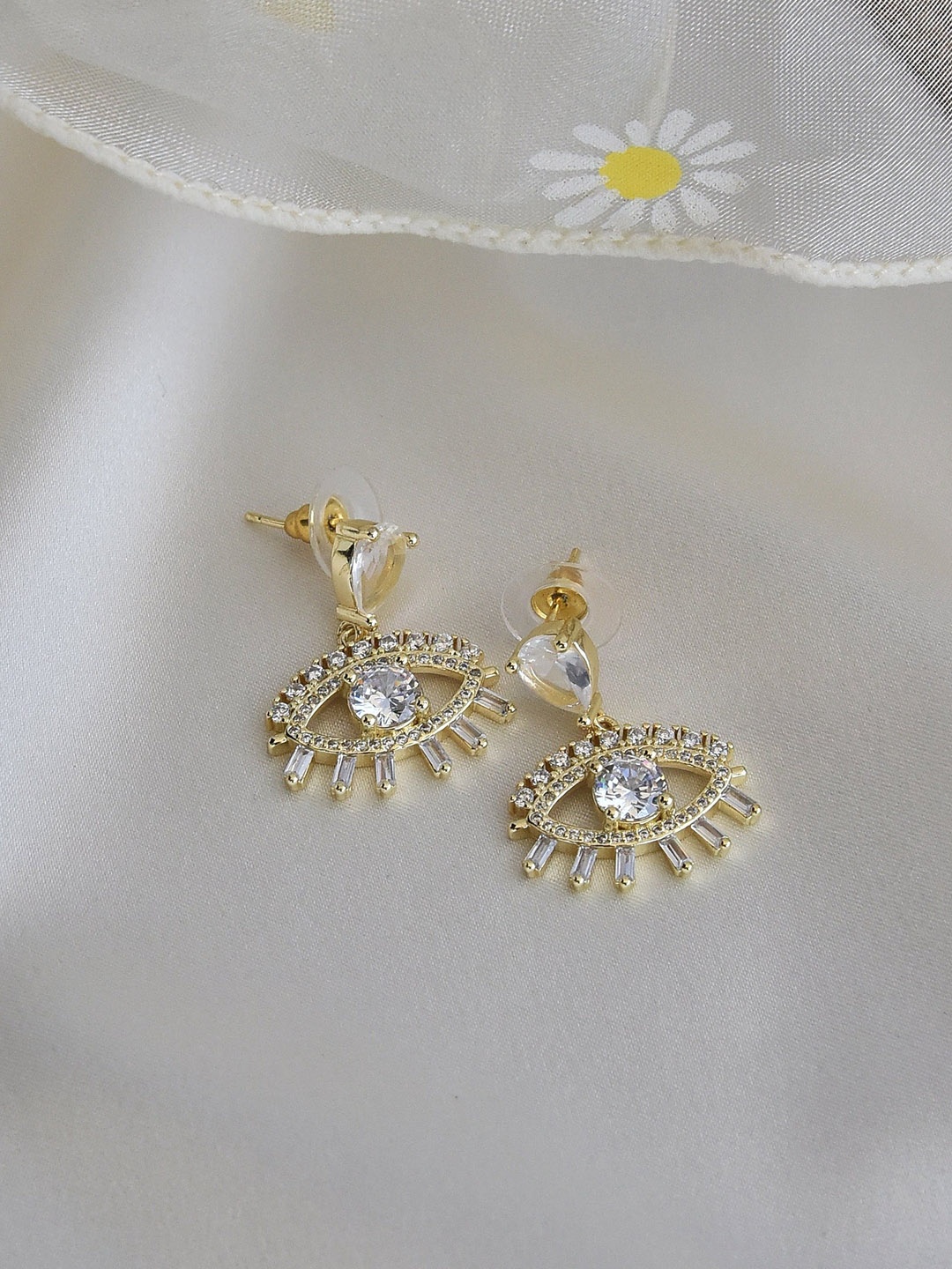 

Klissaa Gold-Toned Contemporary Drop Earrings