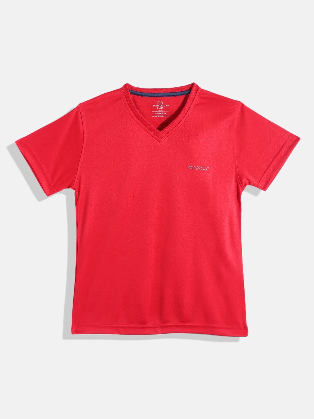 

SDL by Sweet Dreams Boys Red Solid V-Neck T-shirt