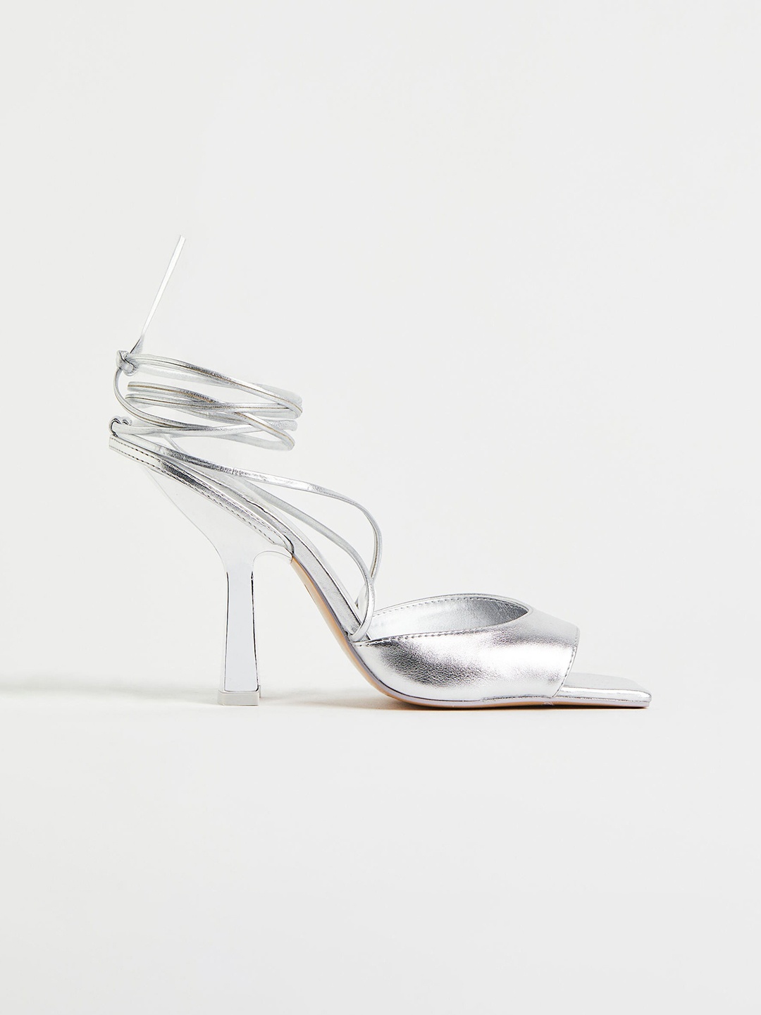 

H&M Women Shimmering Metallic Sandals, Silver