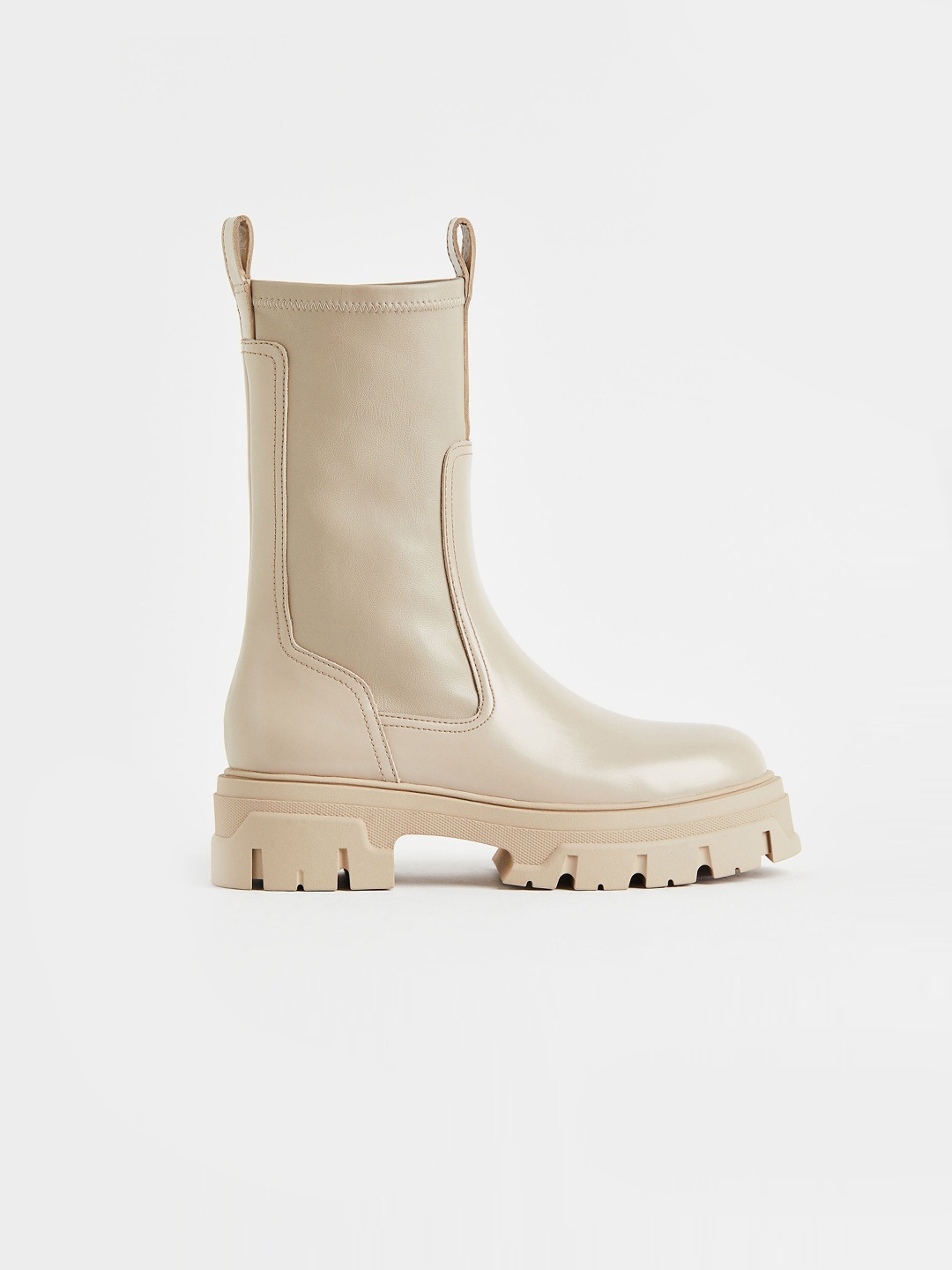

H&M Woman Solid Calf-length boots, Beige