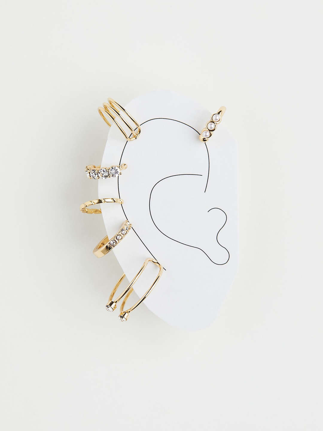 

H&M Woman 6-pack ear cuffs, Gold
