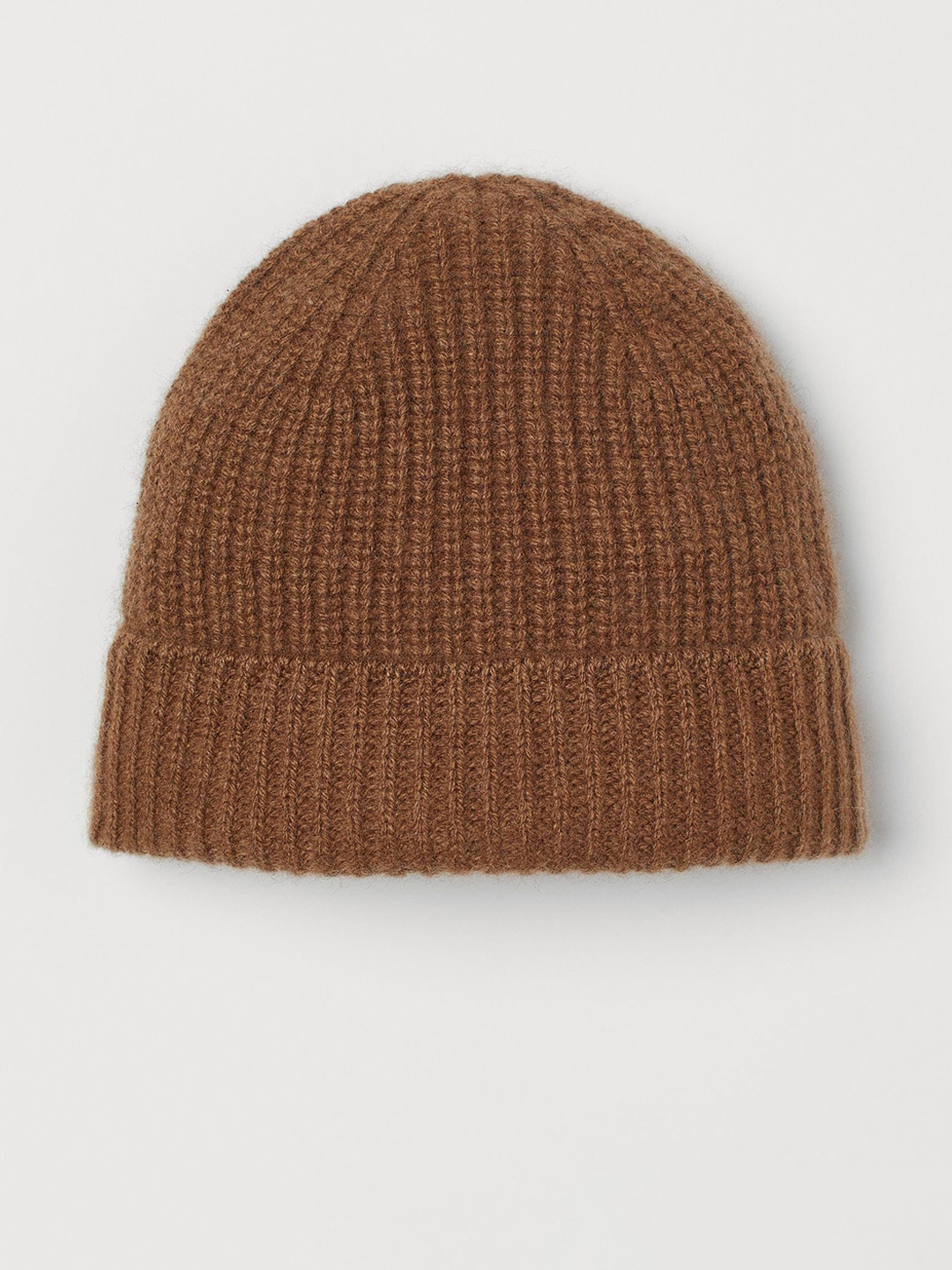 

H&M Men Solid Rib-knit cashmere hat, Brown