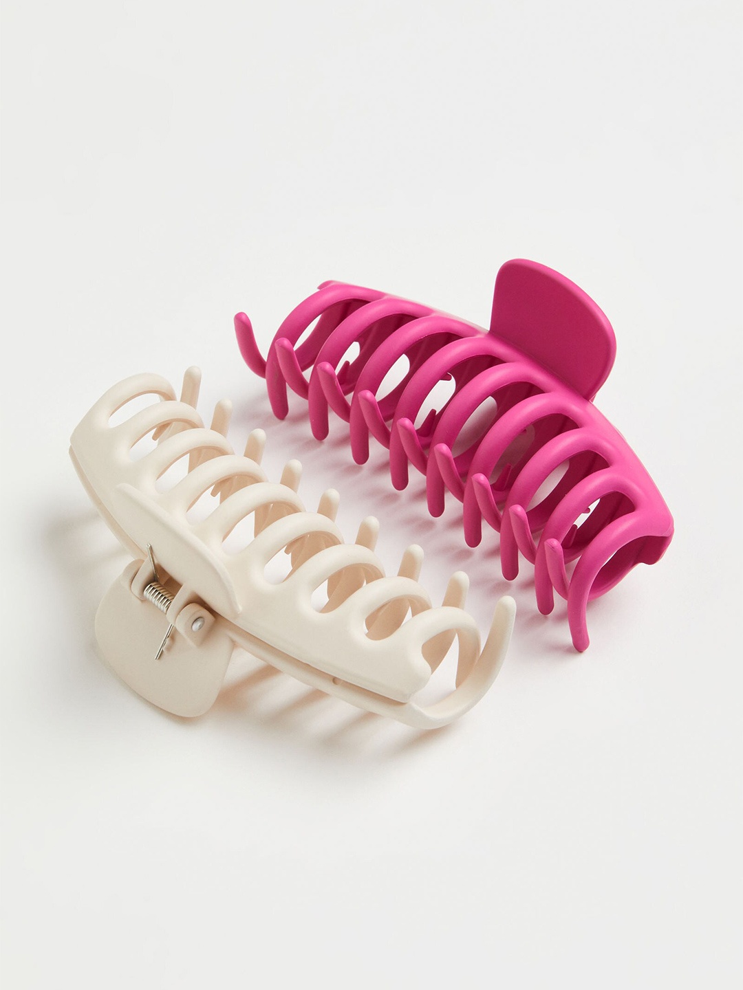 

H&M Women Pack Of 2 Plastic Claw Clip, Pink