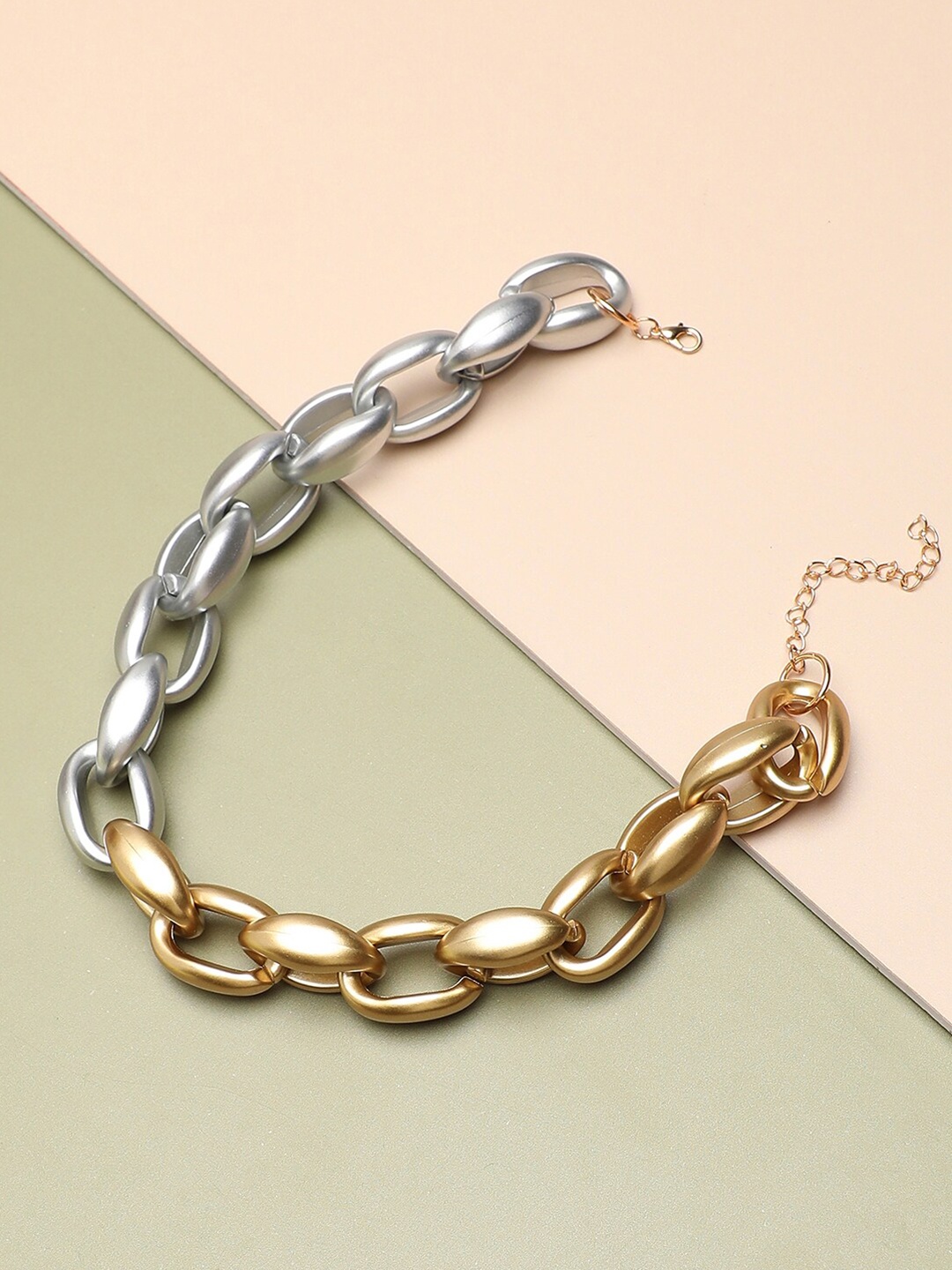 

SOHI Gold-Toned & Silver-Toned Gold-Plated Chain