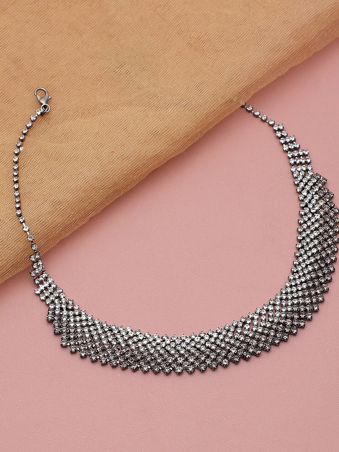 

SOHI Women Silver-Toned Silver-Plated Necklace