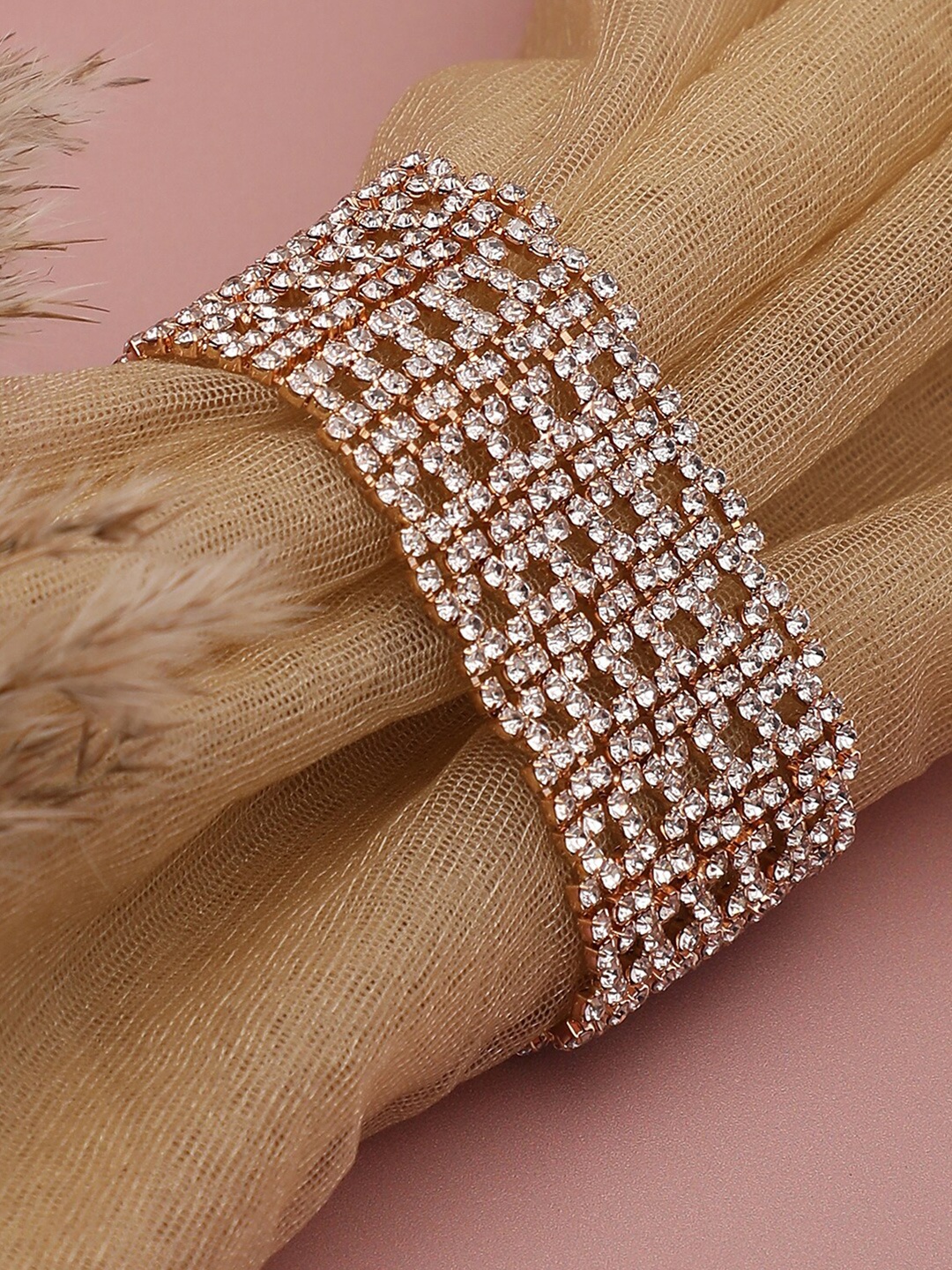 

SOHI Women Gold-Toned & White Gold-Plated Wraparound Bracelet