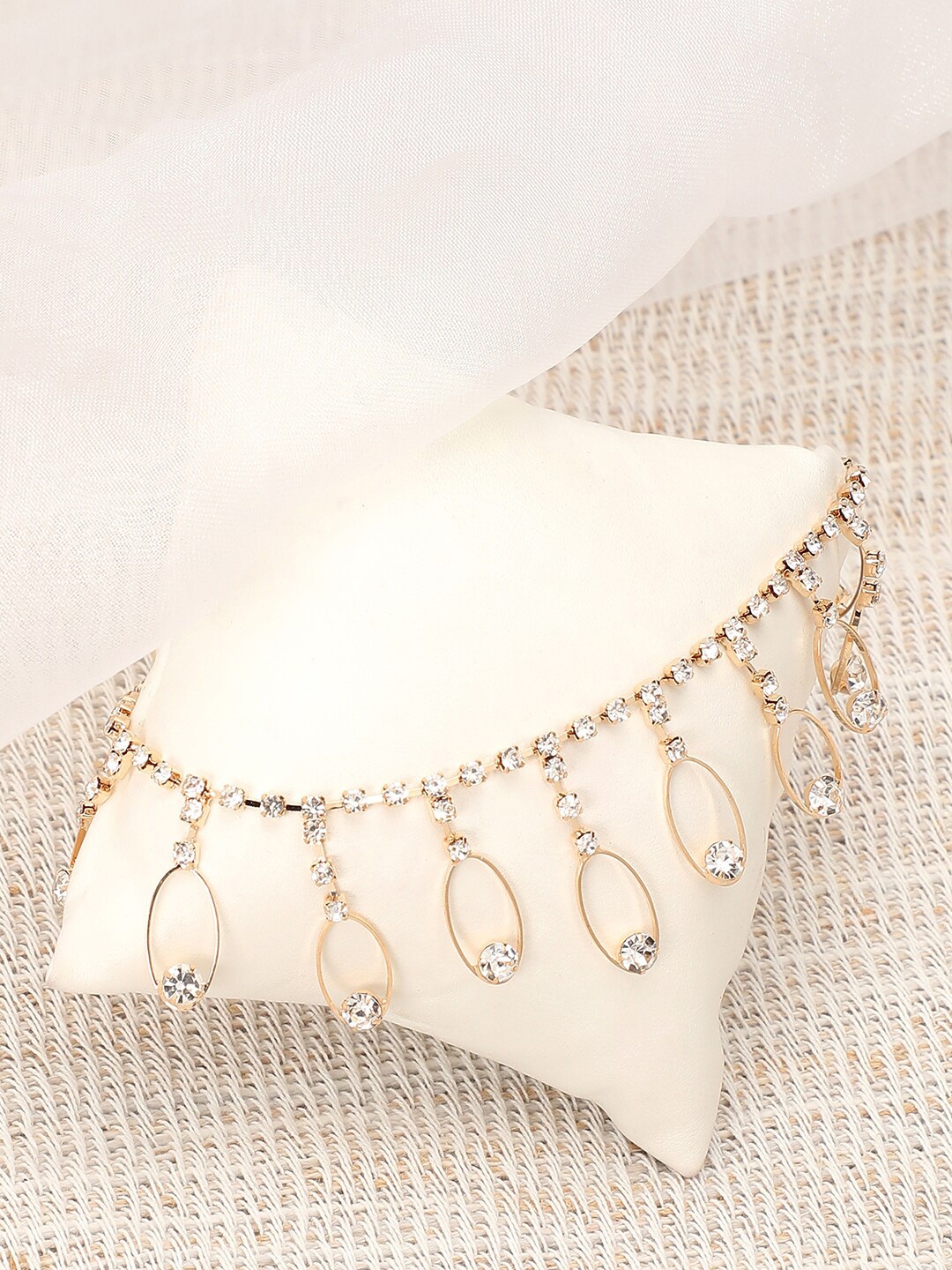 

SOHI Women Gold-Toned & White Gold-Plated Wraparound Bracelet