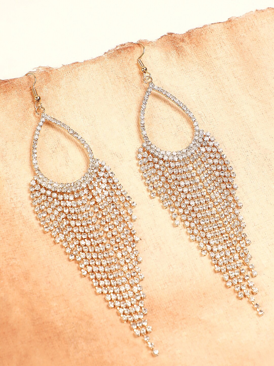 

SOHI Silver-Toned Contemporary Drop Earrings