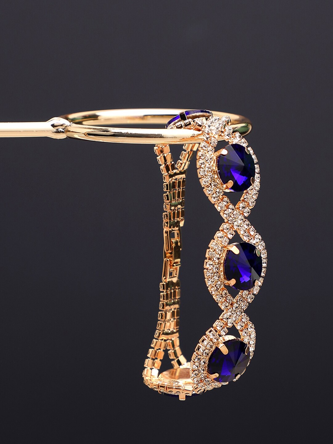 

SOHI Women Gold-Plated & Blue Wraparound Bracelet