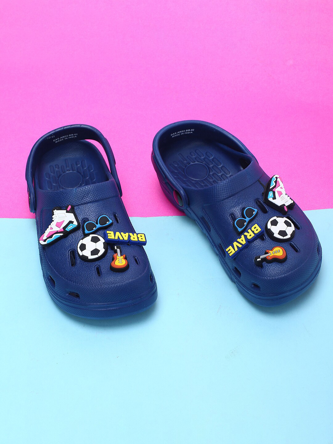 

Fame Forever by Lifestyle Boys Navy Blue Self Design Clogs