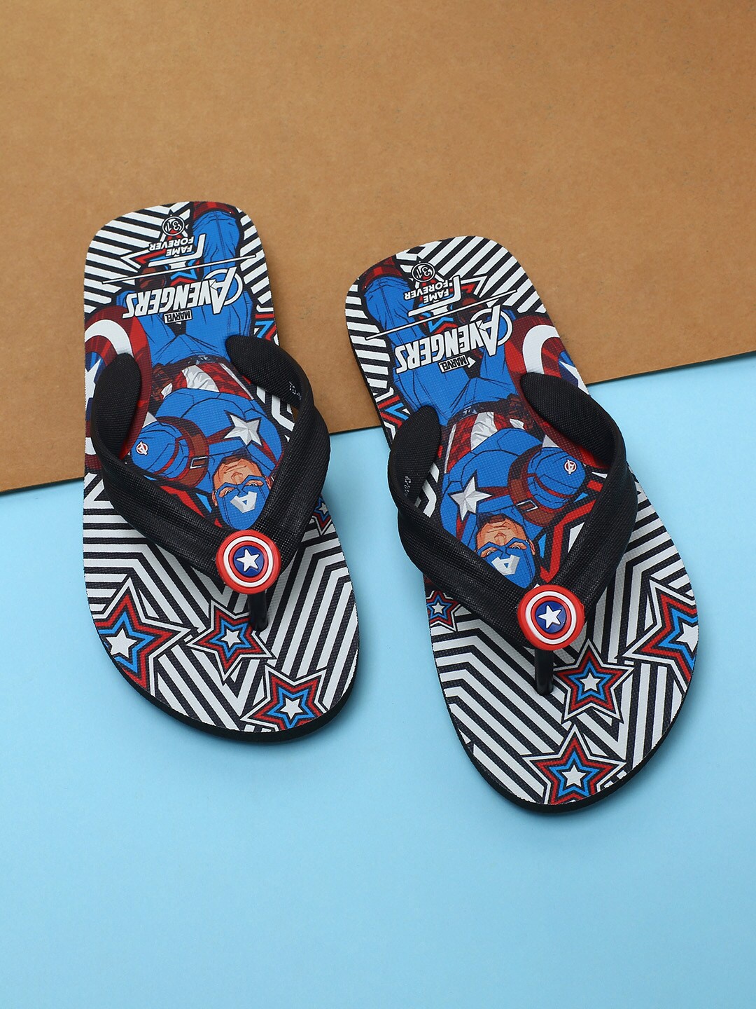 

Fame Forever by Lifestyle Boys Blue & Black Printed Thong Flip-Flops
