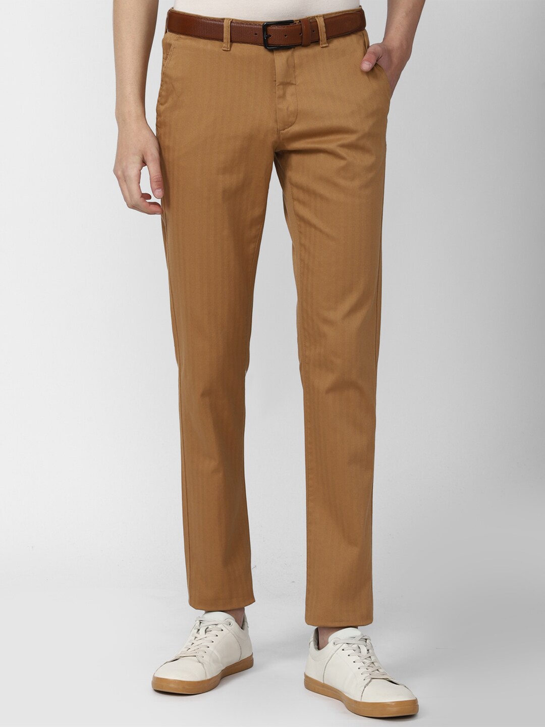 

Van Heusen Sport Men Brown Textured Slim Fit Chinos Cotton Trouser