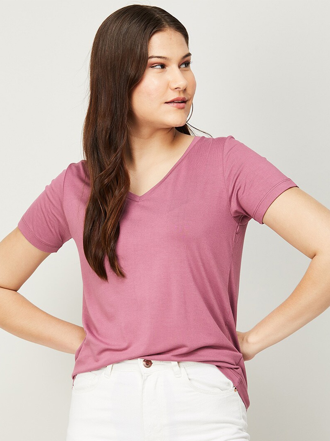

Colour Me by Melange Woman Solid Top, Purple