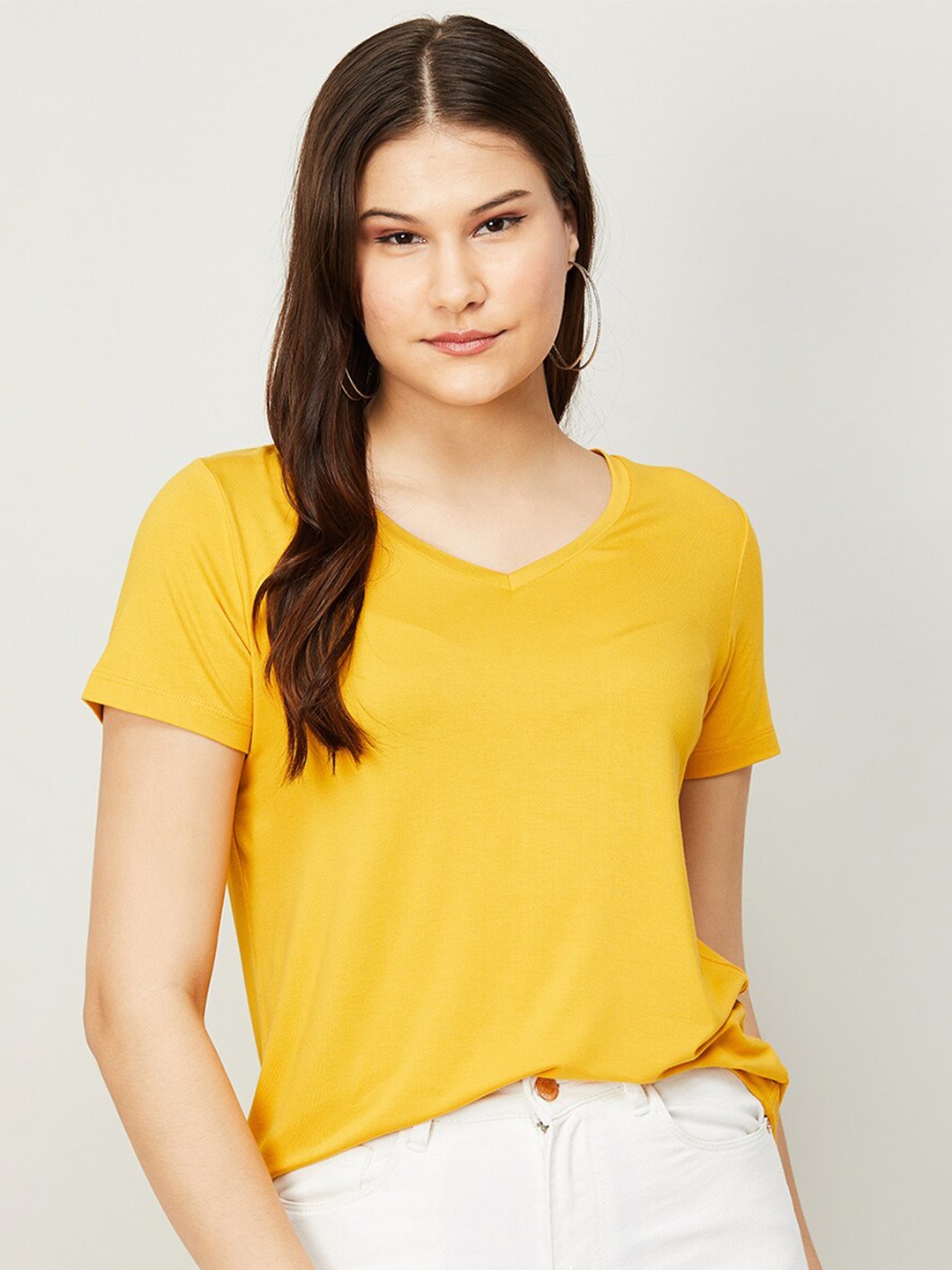 

Colour Me by Melange Woman Solid Top, Mustard