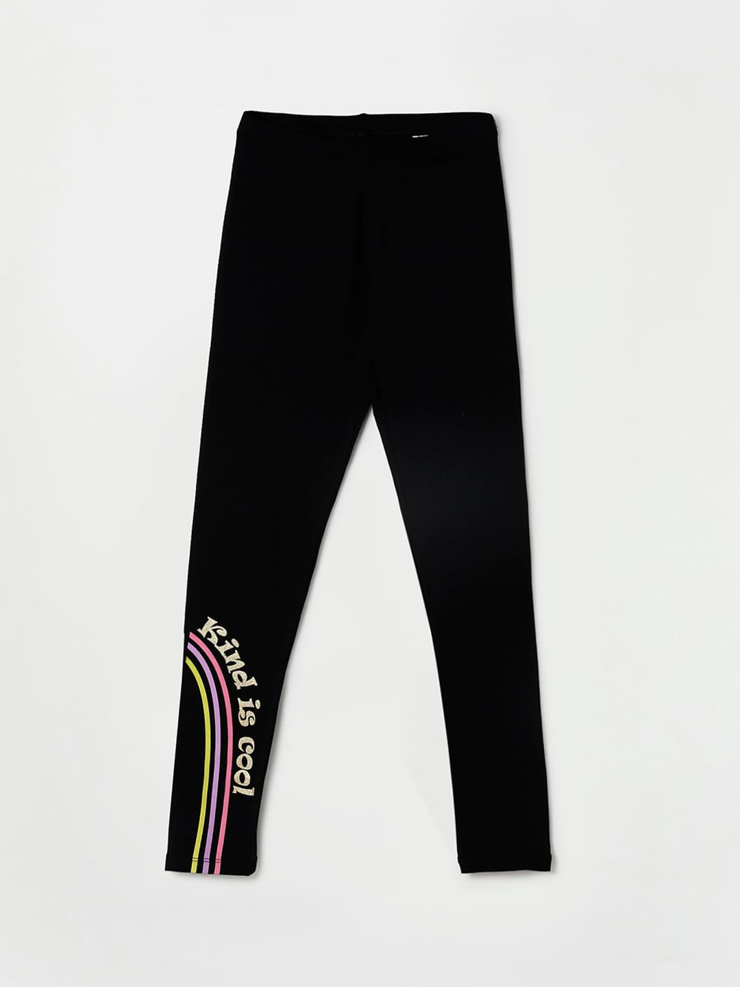 

Fame Forever by Lifestyle Girls Black Printed Cotton Ankle-Length Legging