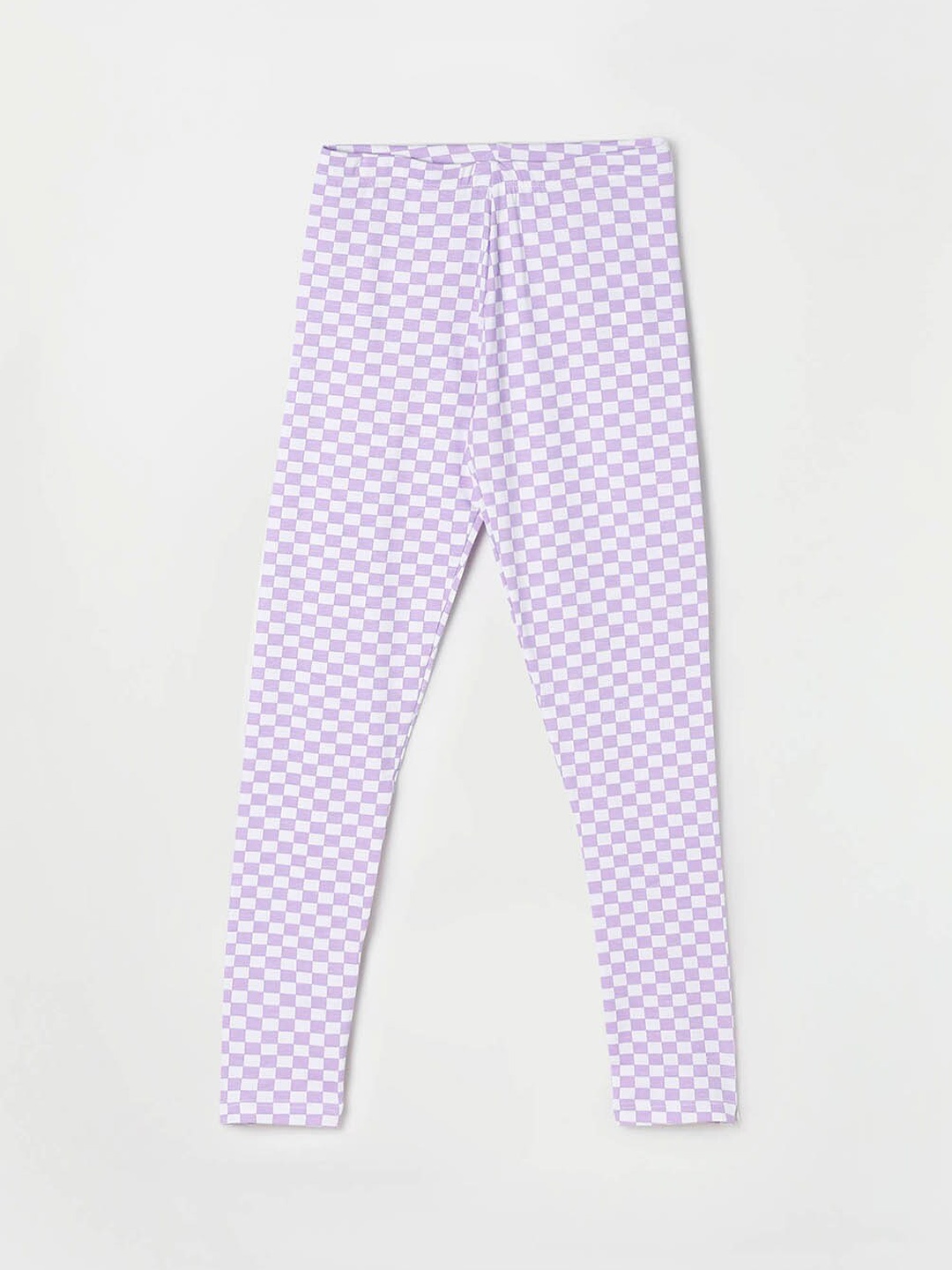 

Fame Forever by Lifestyle Girls Purple & White Checked Leggings