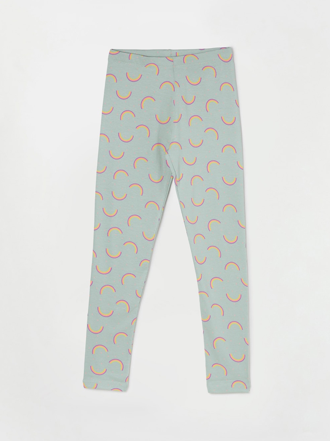 

Fame Forever by Lifestyle Girls Sage Green Printed Regular-Fit Cotton Legging