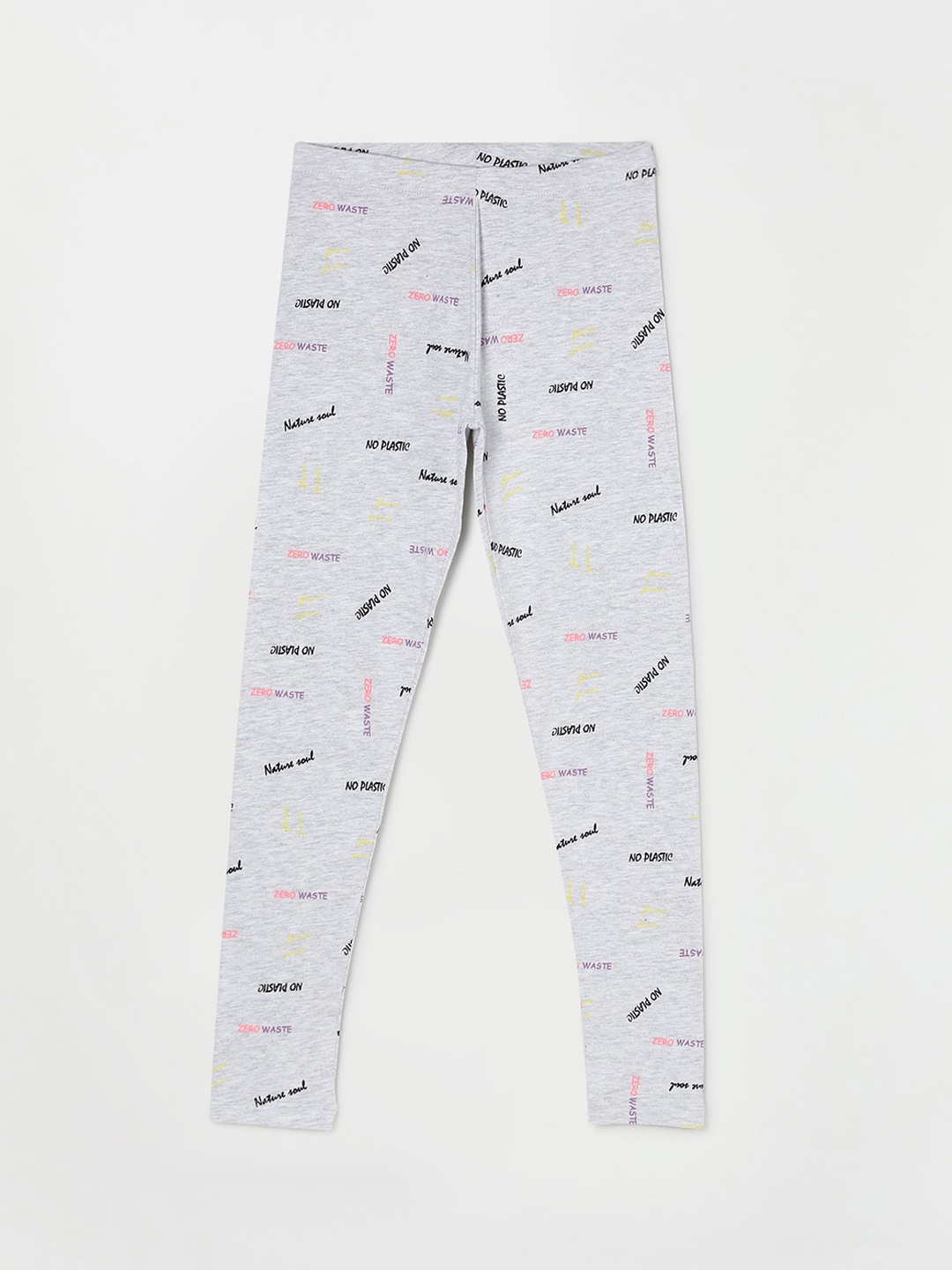 

Fame Forever by Lifestyle Girls Grey Melange Printed Cotton Leggings