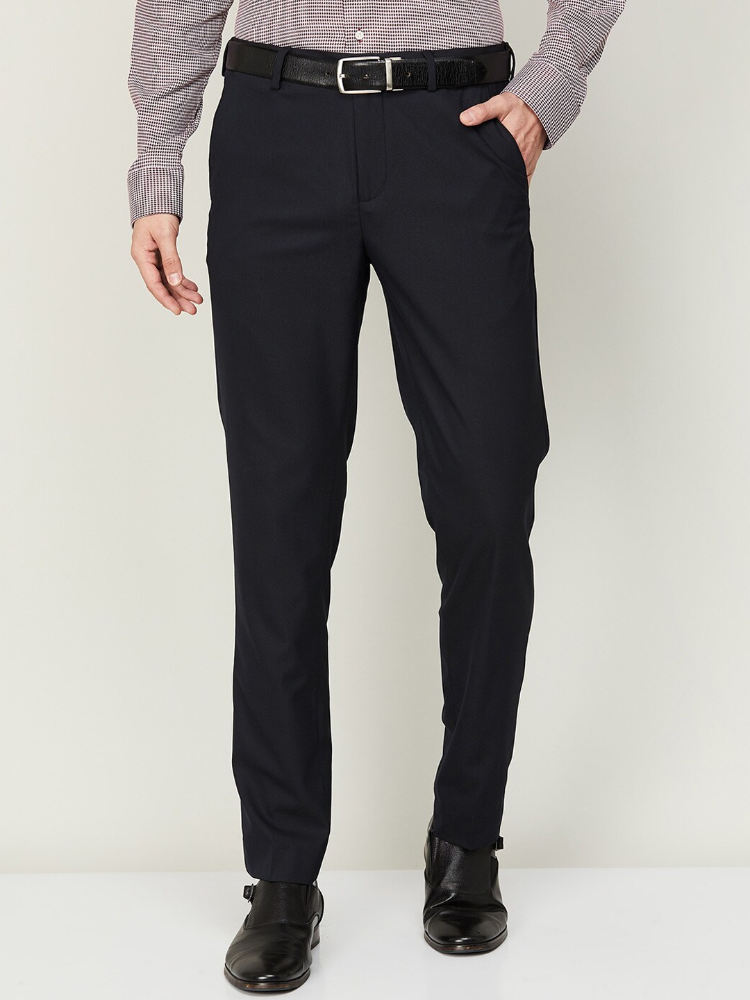 

CODE by Lifestyle Men Navy Blue Formal Trouser