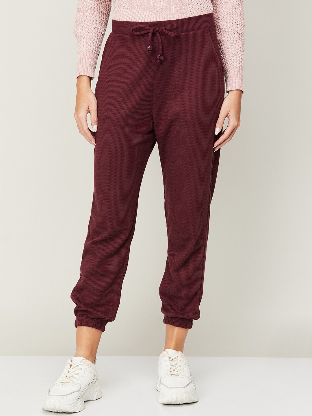 

Ginger by Lifestyle Women Burgundy High-Rise Joggers