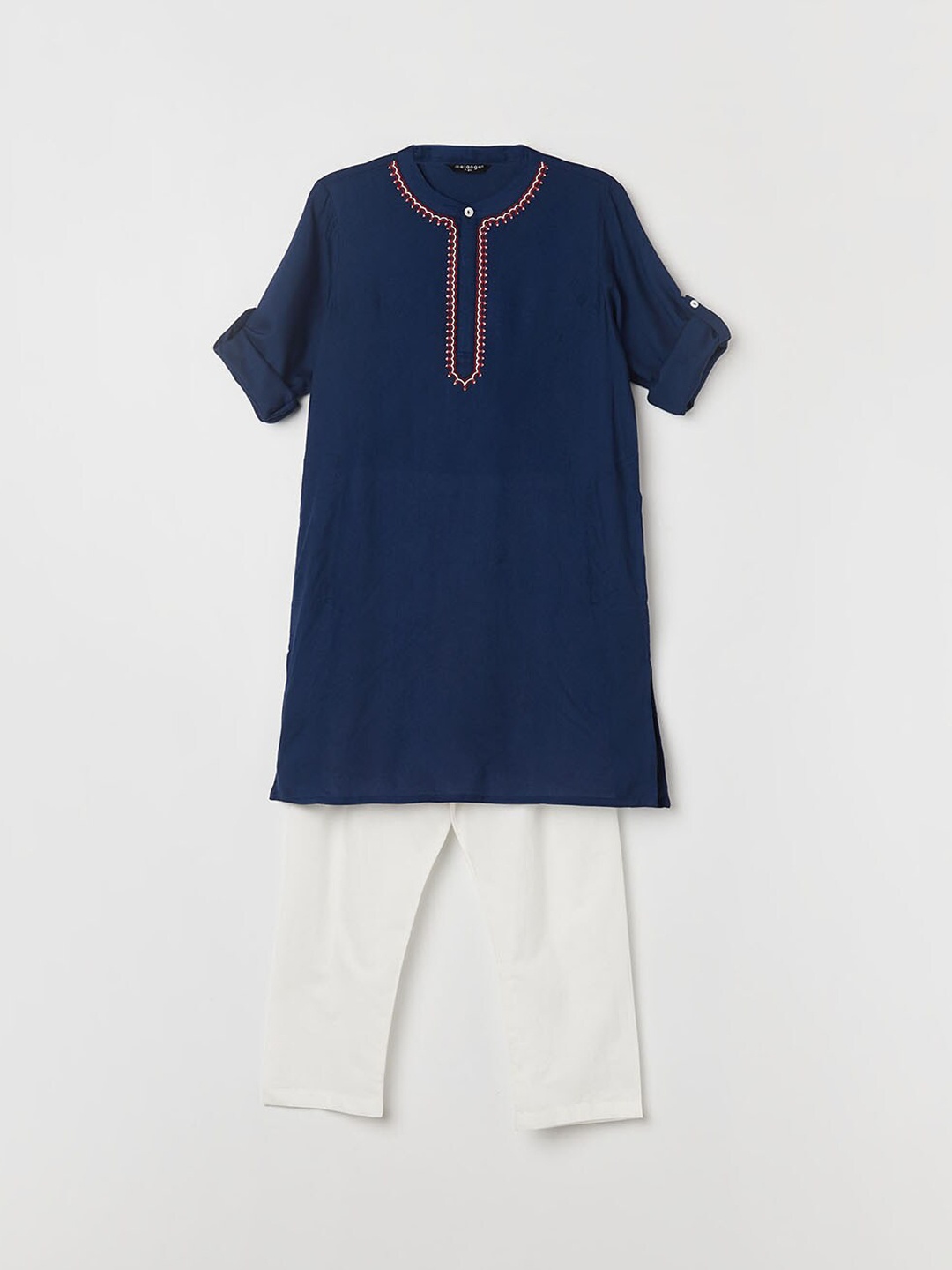

Melange by Lifestyle Boys Navy Blue & White Kurta with Pyjamas