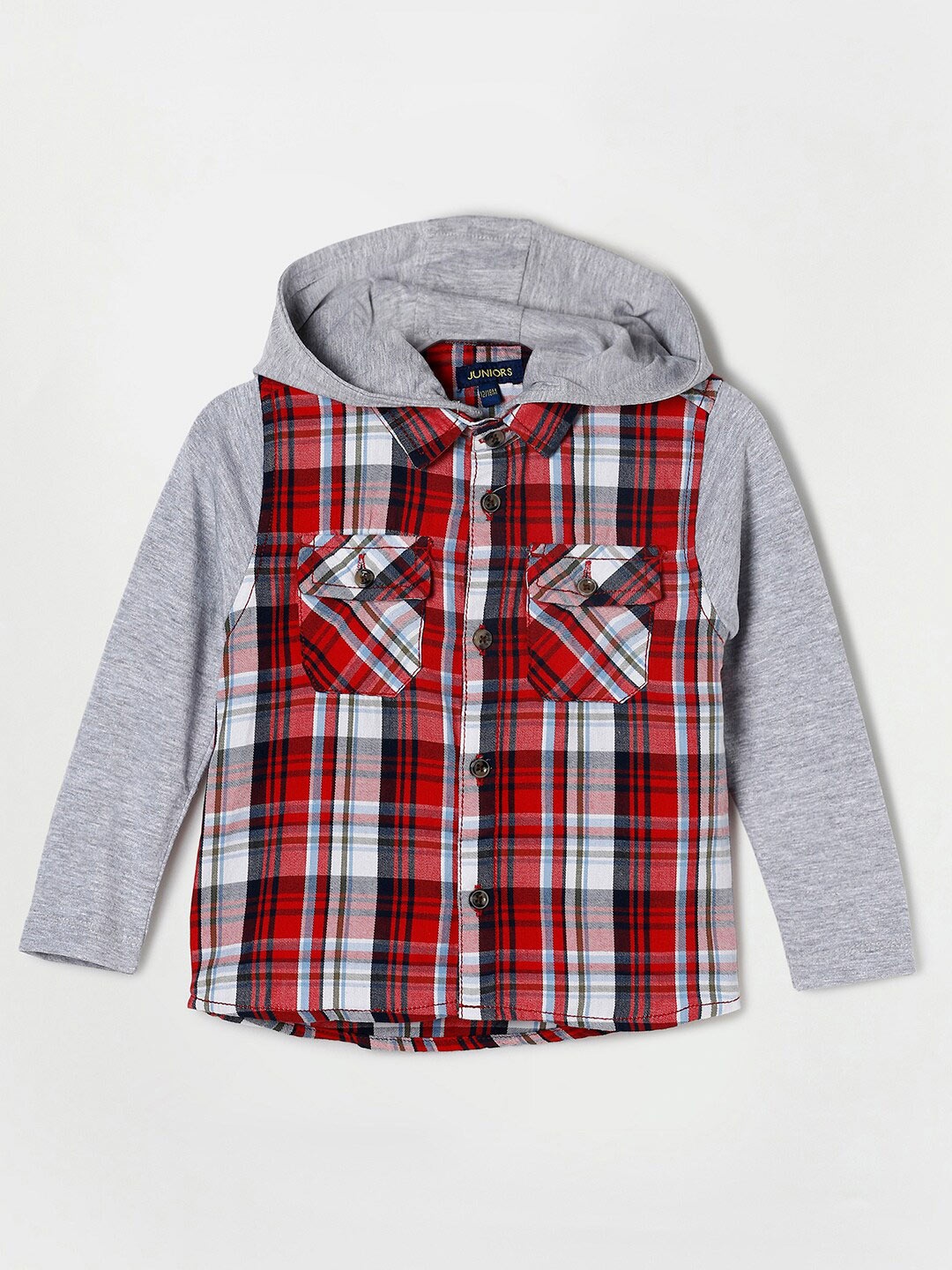 

Juniors by Lifestyle Boys Red Tartan Checks Pure Cotton Casual Shirt