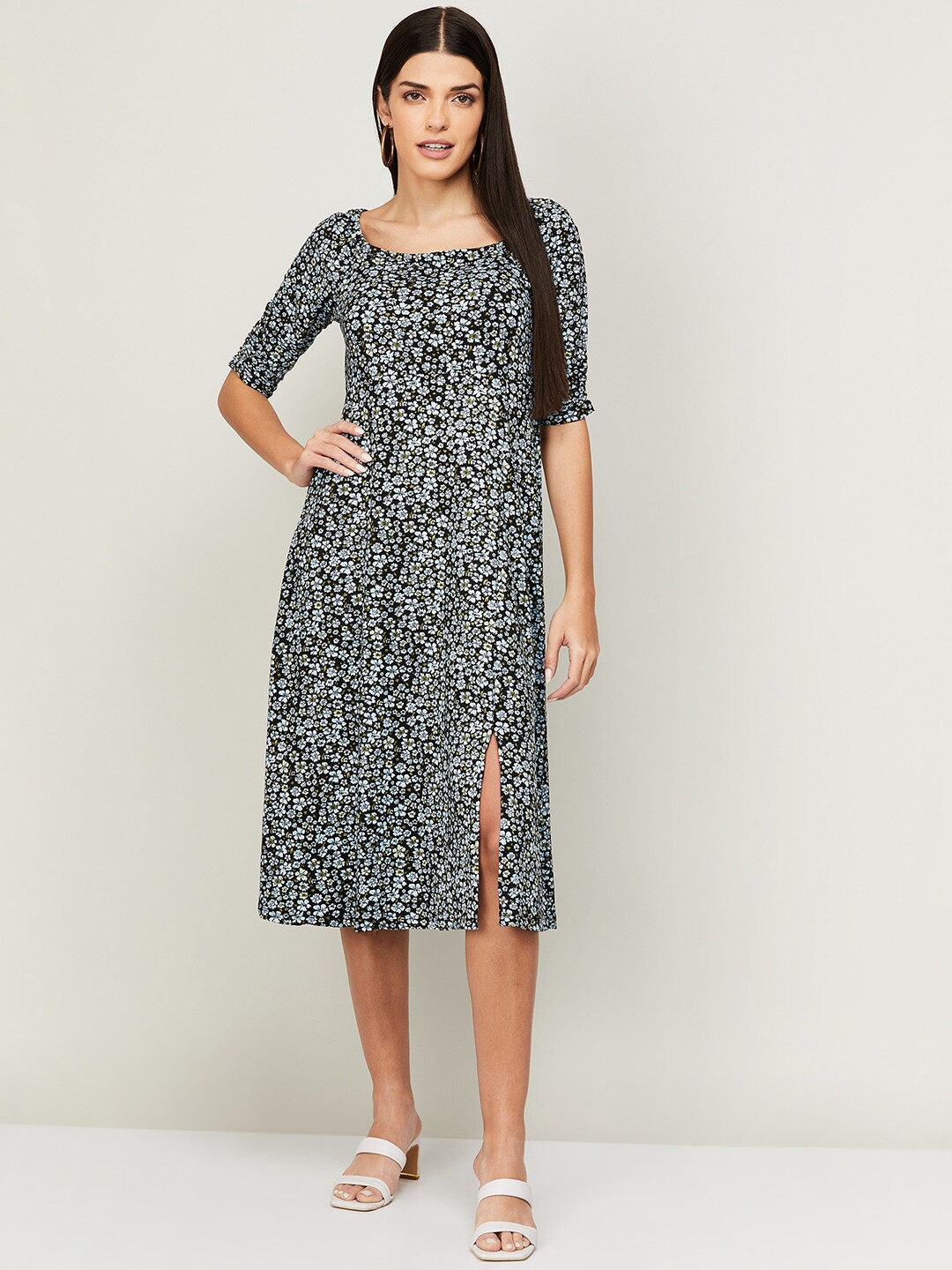 

CODE by Lifestyle Black Floral A-Line Dress