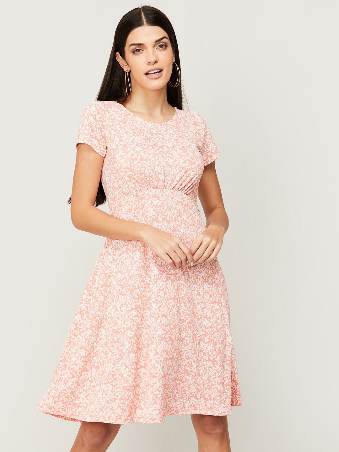 

CODE by Lifestyle Coral Pink Floral Printed Dress