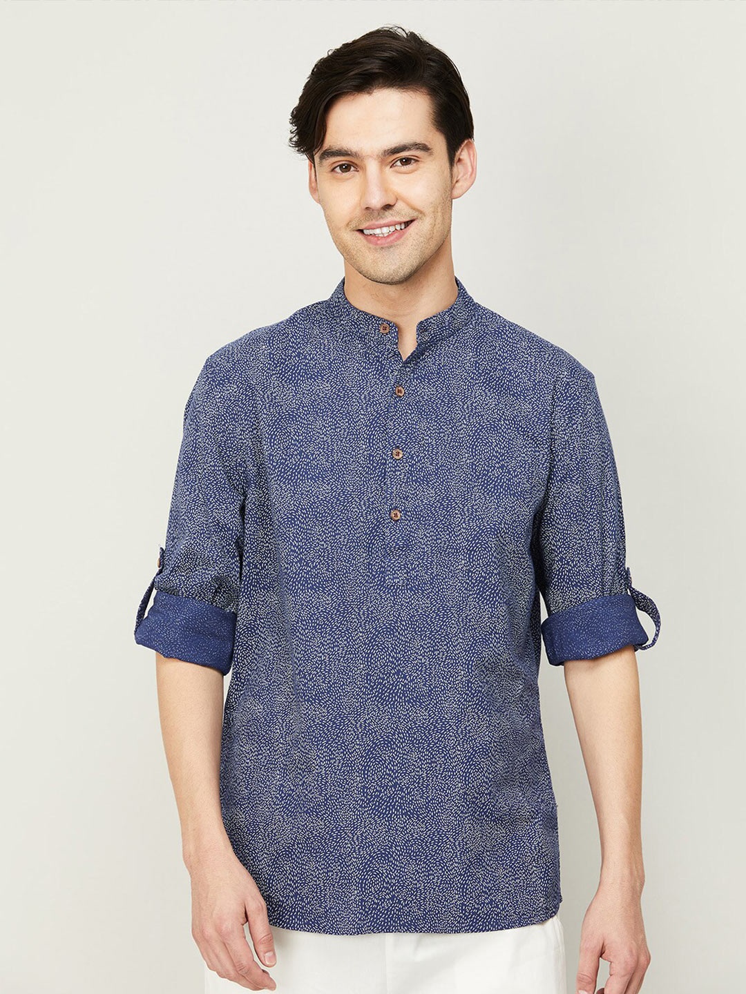 

Melange by Lifestyle Men Blue Printed Casual Shirt