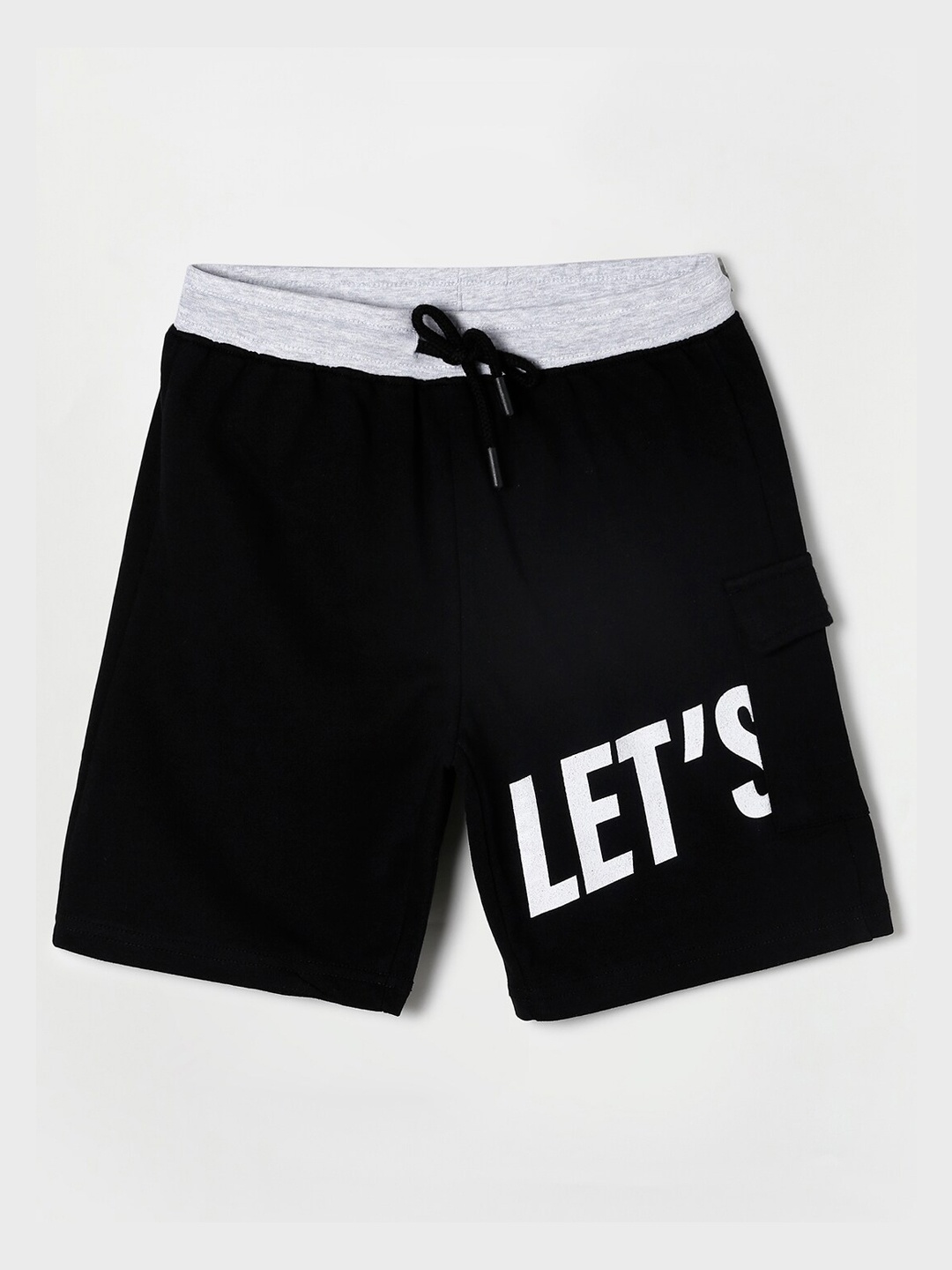 

Fame Forever by Lifestyle Boys Black Regular Fit Typography Printed Cotton Shorts