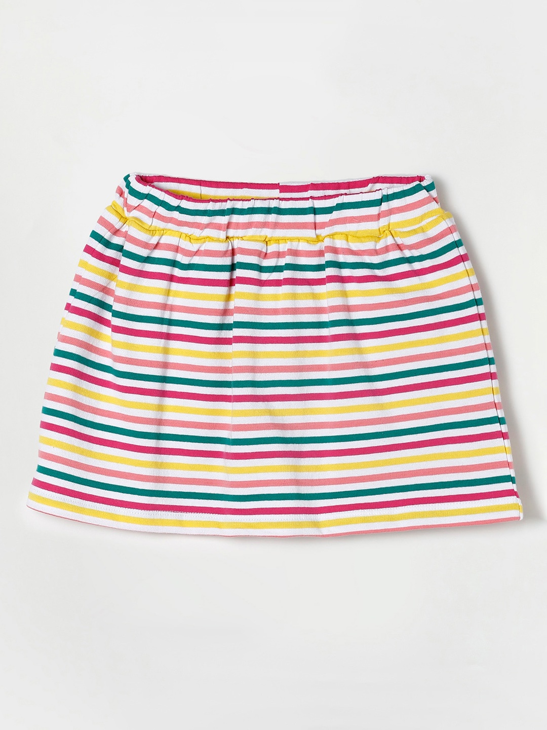

Fame Forever by Lifestyle Girls Pink & White Striped Pure Cotton Mini Skirt