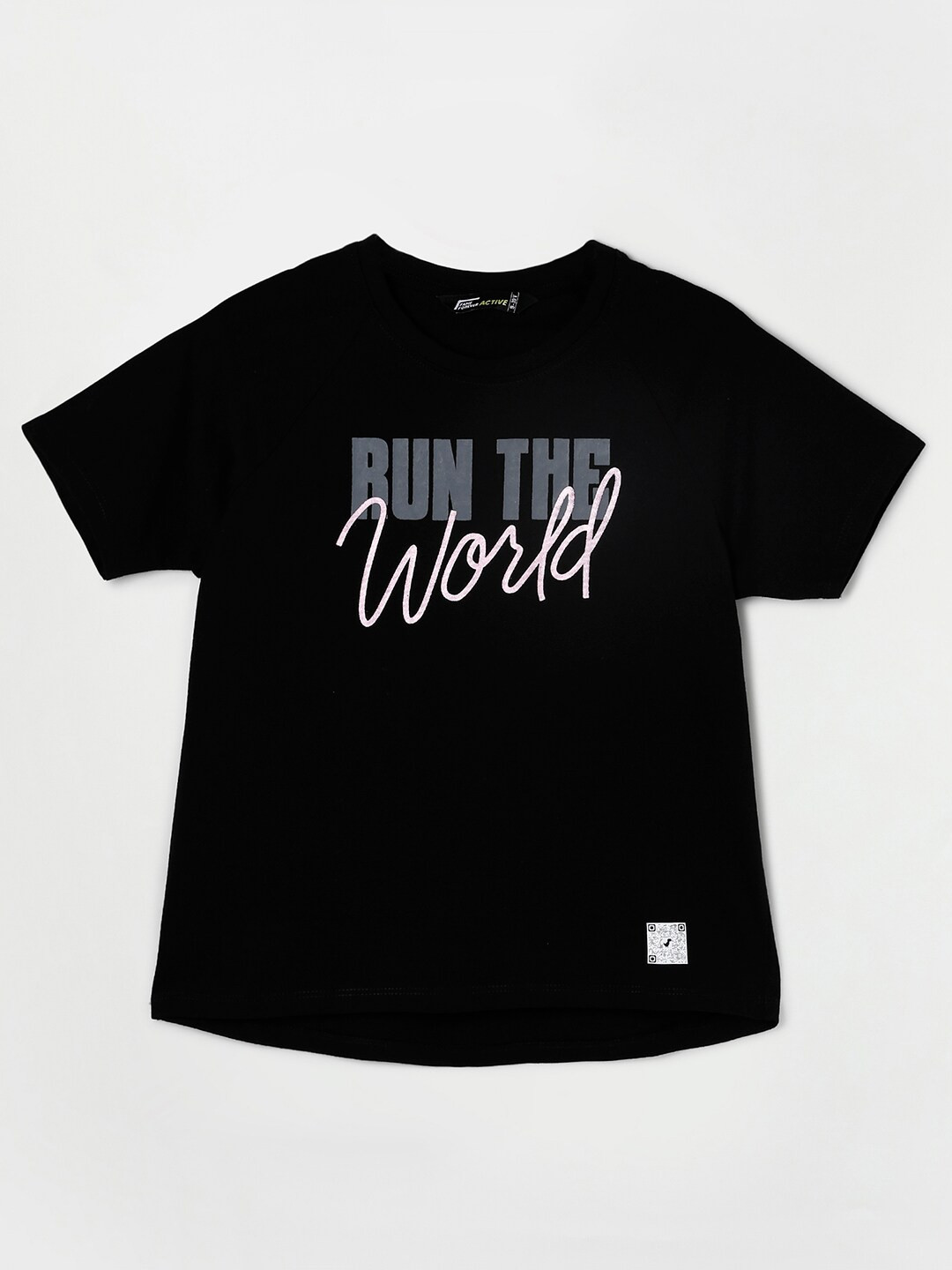 

Fame Forever by Lifestyle Girls Black Printed Pure Cotton T-shirt