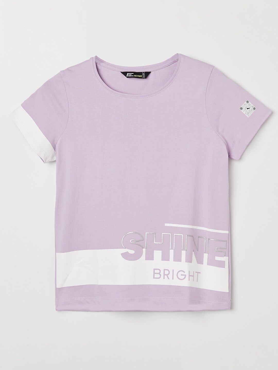

Fame Forever by Lifestyle Girls Mauve Typography Printed Pure Cotton T-shirt