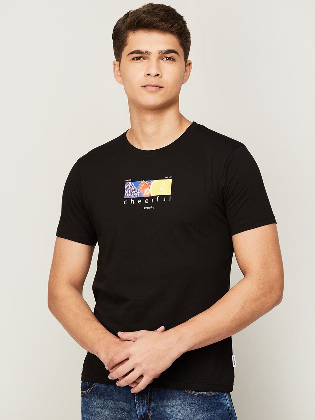 

Fame Forever by Lifestyle Men Black Printed Cotton T-shirt
