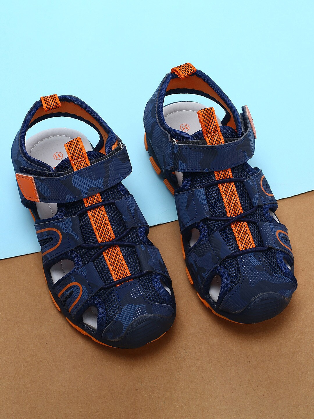 

Fame Forever by Lifestyle Boys Navy Blue & Orange Fisherman Sandals