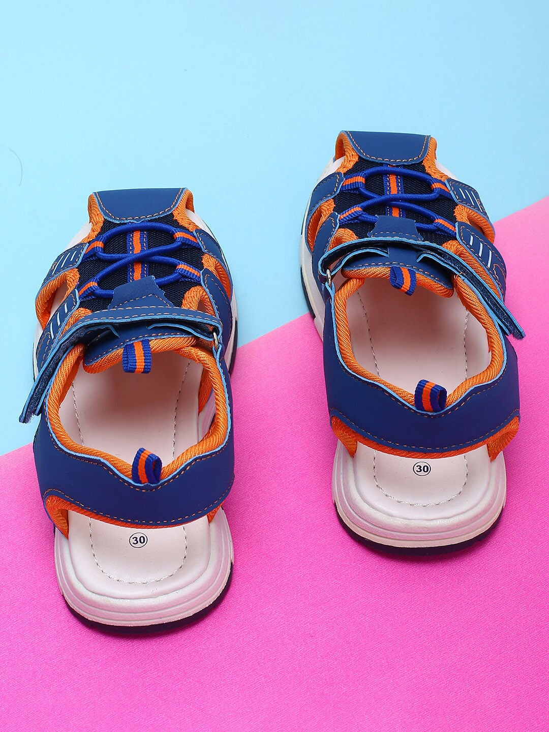 

Fame Forever by Lifestyle Boys Navy Blue & Orange Fisherman Sandals