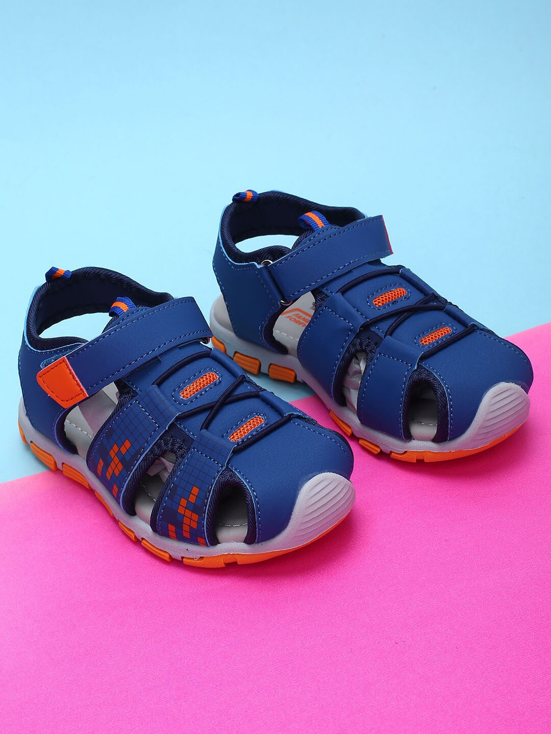 

Fame Forever by Lifestyle Boys Navy Blue & Orange Fisherman Sandals