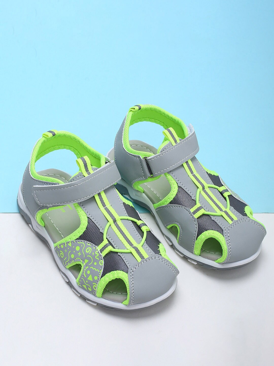 

Fame Forever by Lifestyle Boys Grey & Green Fisherman Sandals