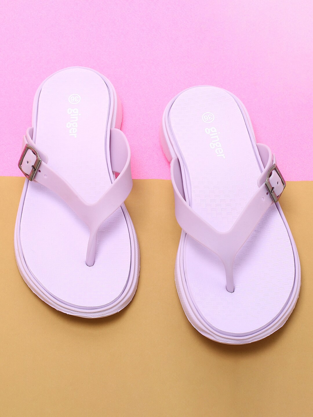 

Ginger by Lifestyle Women Purple Rubber Thong Flip-Flops