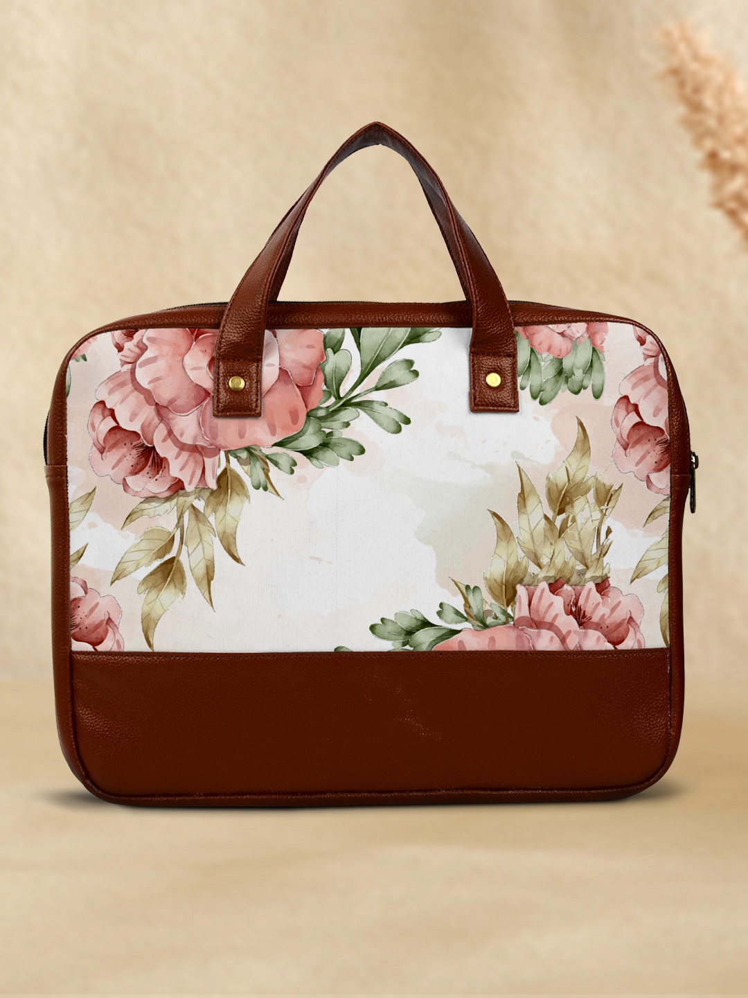 

Crazy Corner Unisex Brown & White Printed Laptop Bag