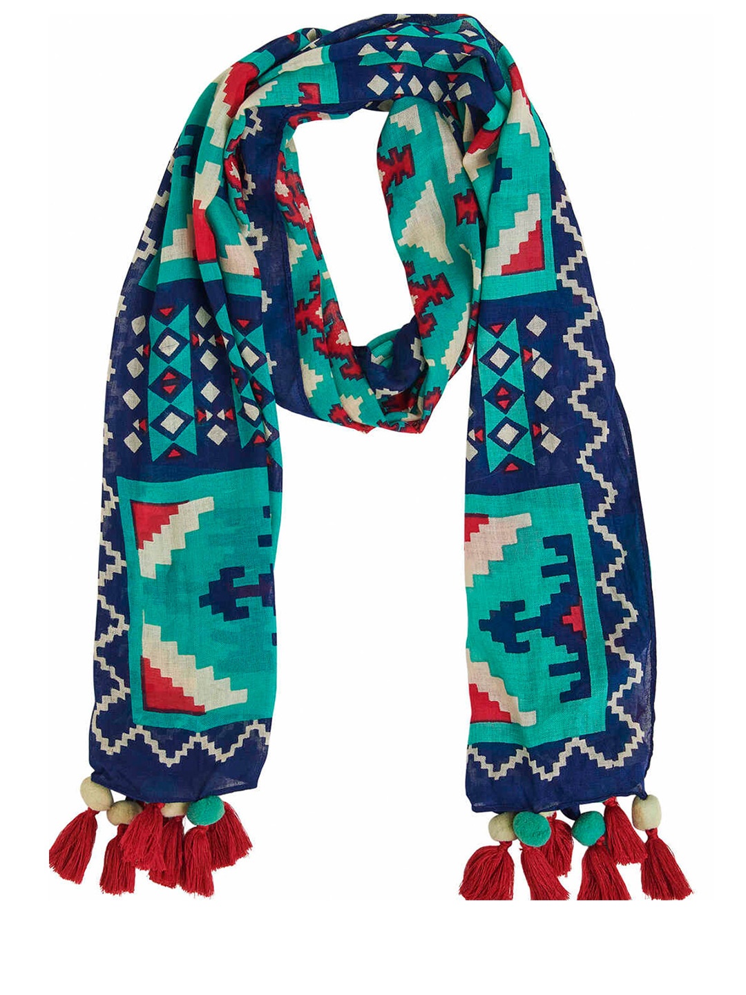 

Chumbak Women Blue & Red Printed Scarf