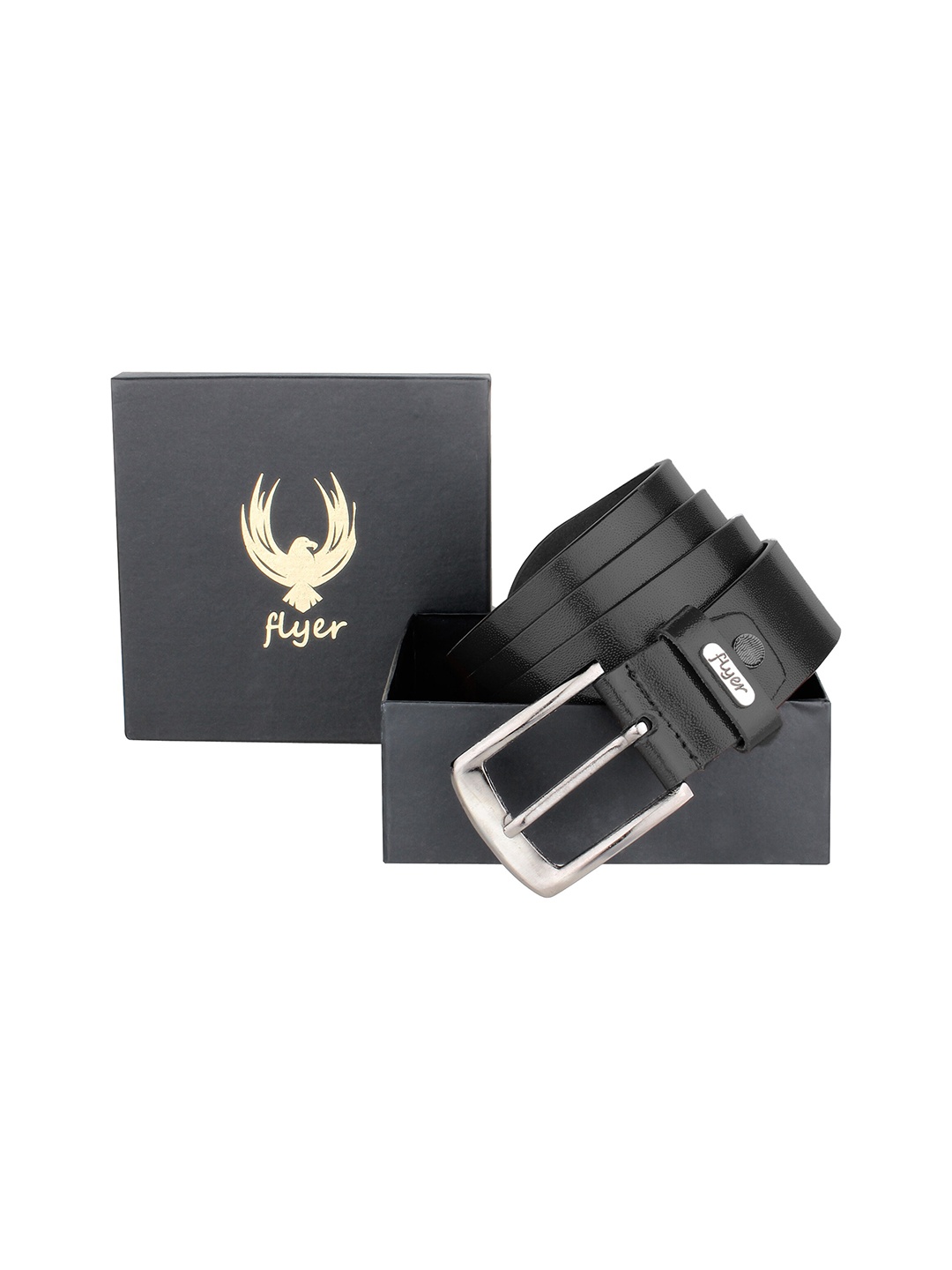 

Flyer Men Black Leather Formal Belt
