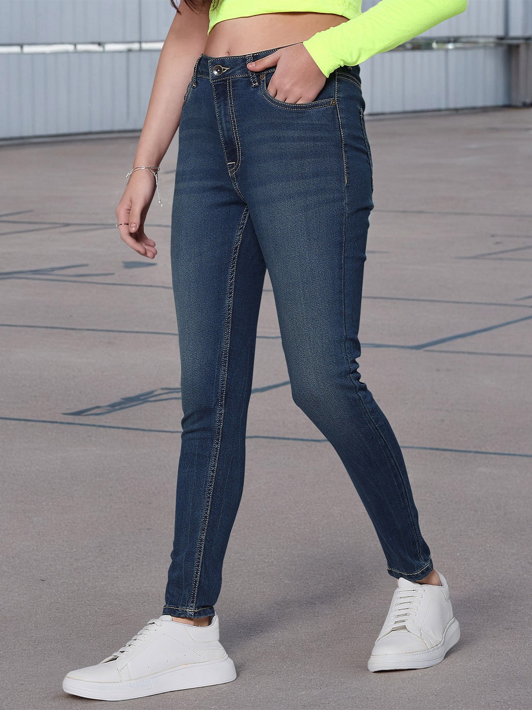 

Flying Machine Women Navy Blue Twiggy Super Skinny Fit High-Rise Stretchable Jeans